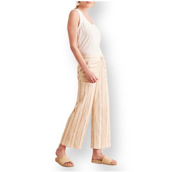 FAHERTY Day Tripper Striped Cotton Wide Leg Woven Pants, Size Small - Picture 2 of 12